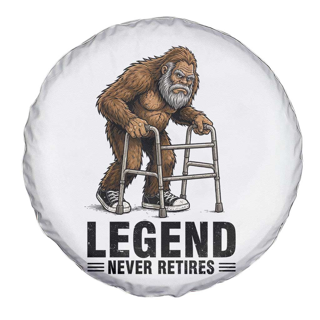 Funny Old Bigfoot Retirement Gift Spare Tire Cover Legend Never Retires