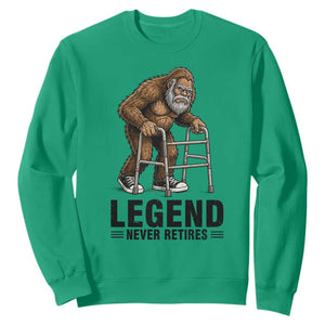 Funny Old Bigfoot Retirement Gift Sweatshirt Legend Never Retires