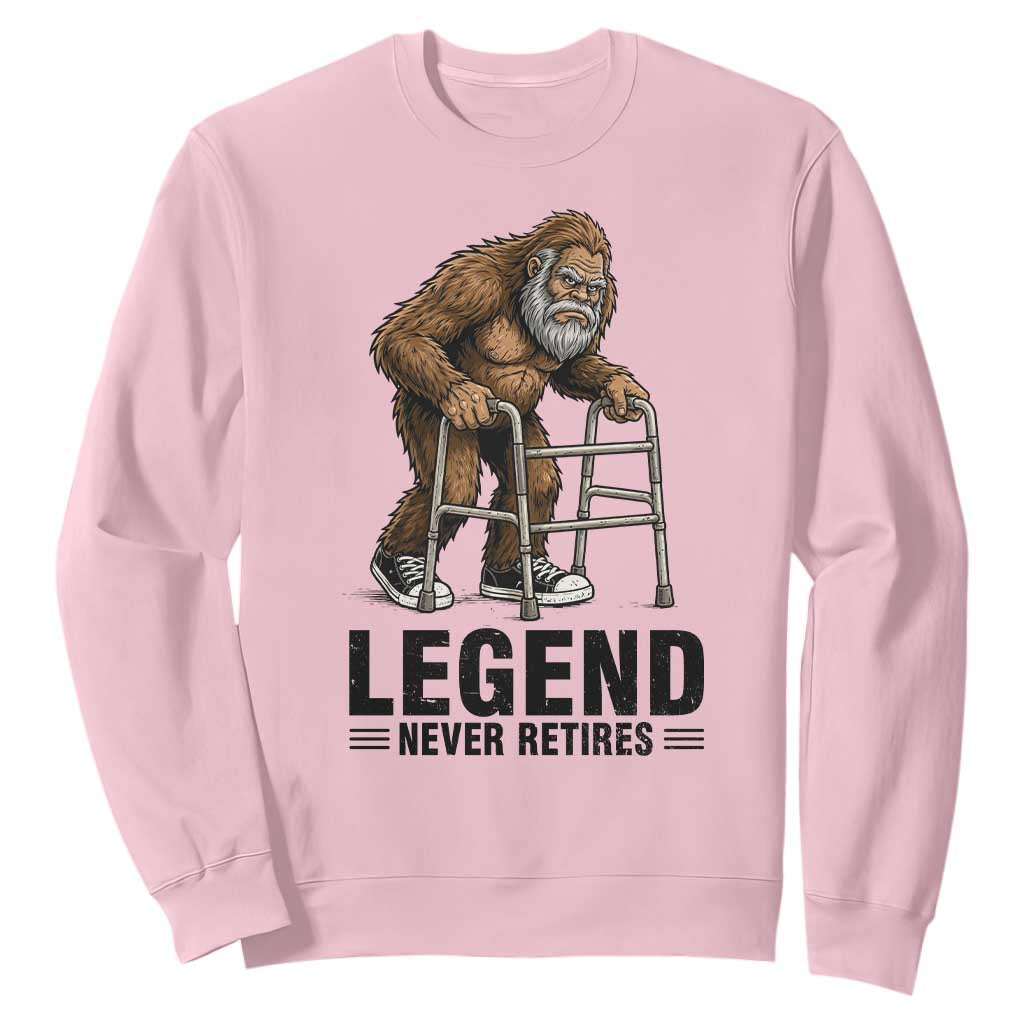 Funny Old Bigfoot Retirement Gift Sweatshirt Legend Never Retires