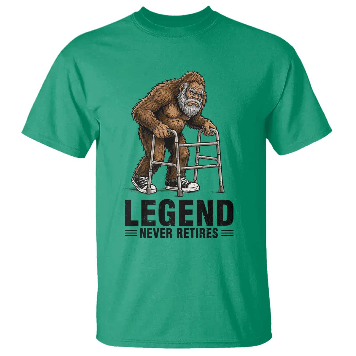 Funny Old Bigfoot Retirement Gift T Shirt Legend Never Retires