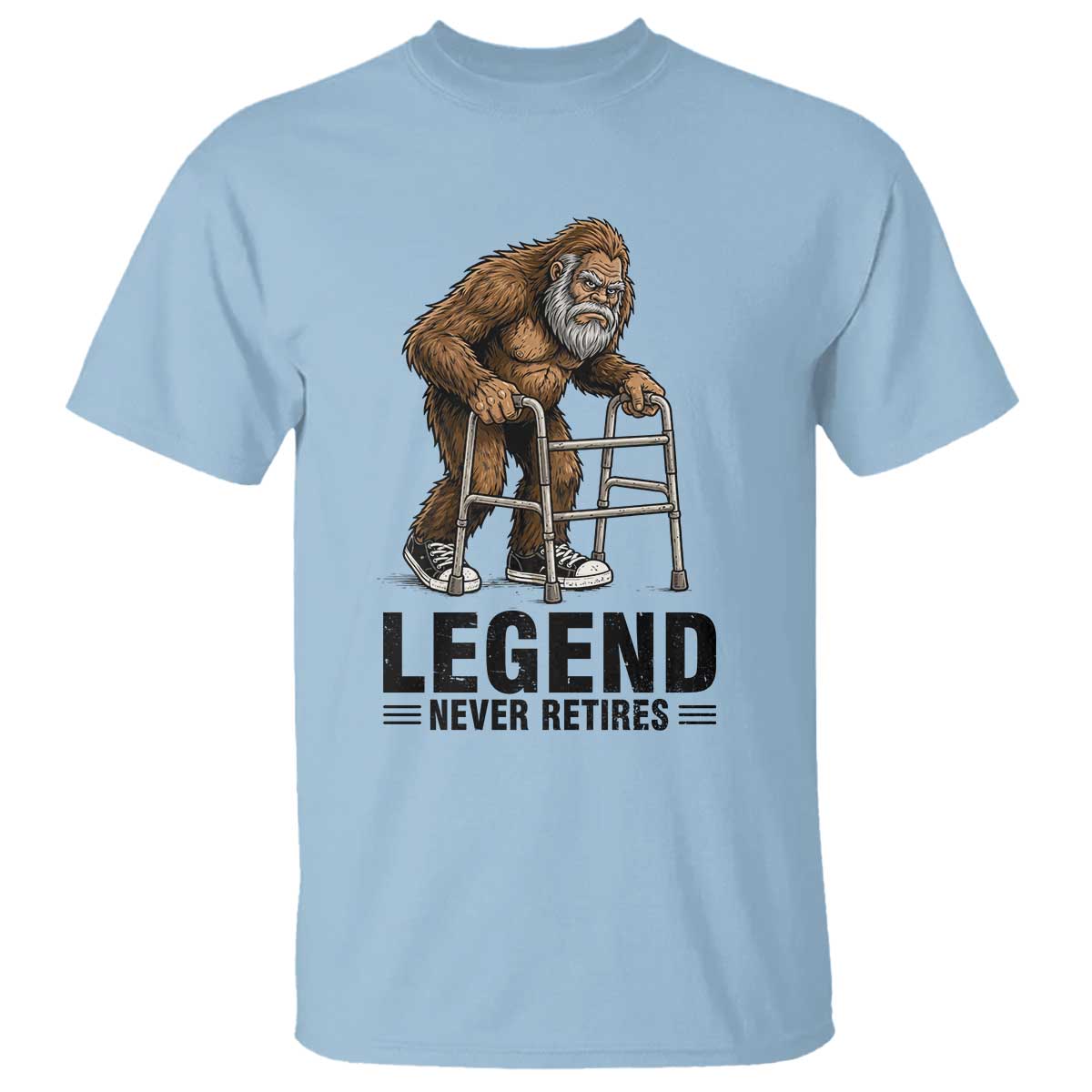 Funny Old Bigfoot Retirement Gift T Shirt Legend Never Retires