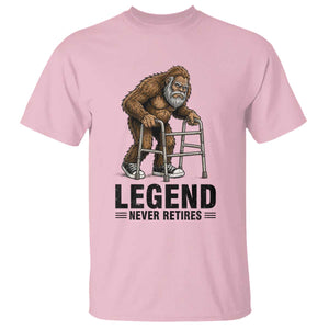 Funny Old Bigfoot Retirement Gift T Shirt Legend Never Retires