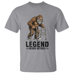 Funny Old Bigfoot Retirement Gift T Shirt Legend Never Retires