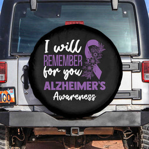 Alzheimers Caregiver Support Purple Ribbon Spare Tire Cover I Will Remember For You