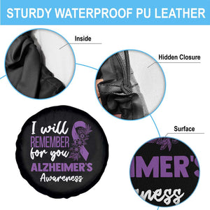 Alzheimers Caregiver Support Purple Ribbon Spare Tire Cover I Will Remember For You