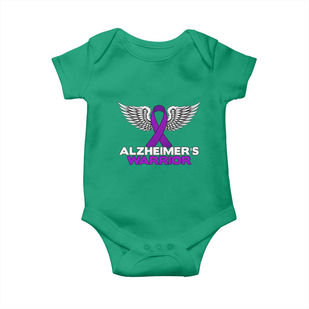 Alzheimers Warrior Baby Onesie Purple Ribbon Angel Wings Memory Support Gift