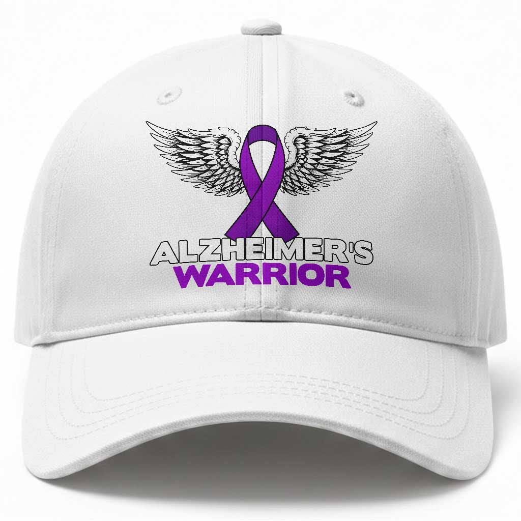 Alzheimers Warrior Baseball Cap Purple Ribbon Angel Wings Memory Support Gift TS12 Print Your Wear