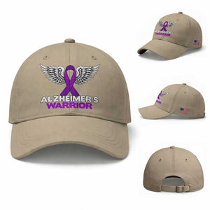 Alzheimers Warrior Baseball Cap Purple Ribbon Angel Wings Memory Support Gift
