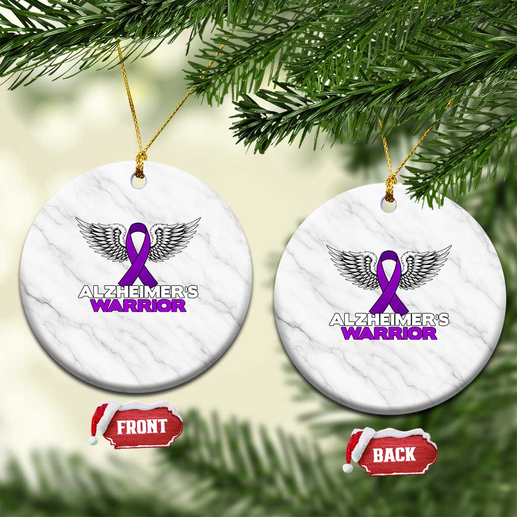 Alzheimers Warrior Ceramic Ornament Purple Ribbon Angel Wings Memory Support Gift TS12 1pc White Marble Print Your Wear