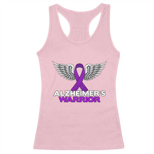 Alzheimers Warrior Racerback Tank Top Purple Ribbon Angel Wings Memory Support Gift