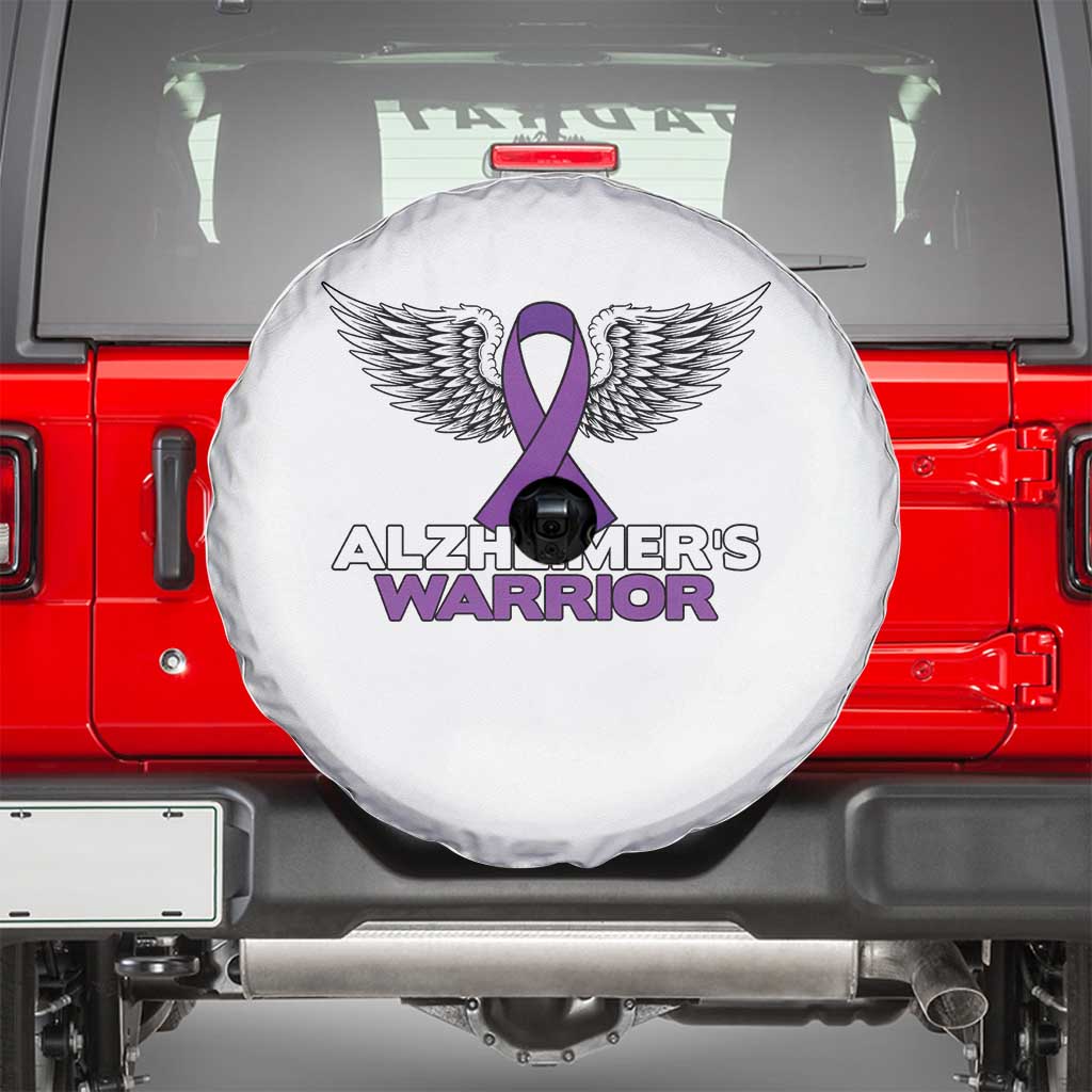 Alzheimers Warrior Spare Tire Cover Purple Ribbon Angel Wings Memory Support Gift