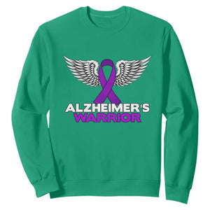 Alzheimers Warrior Sweatshirt Purple Ribbon Angel Wings Memory Support Gift