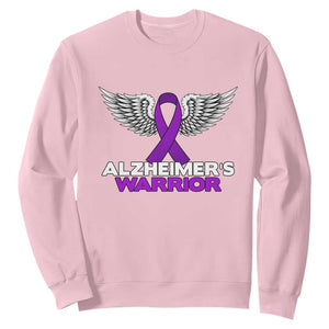 Alzheimers Warrior Sweatshirt Purple Ribbon Angel Wings Memory Support Gift