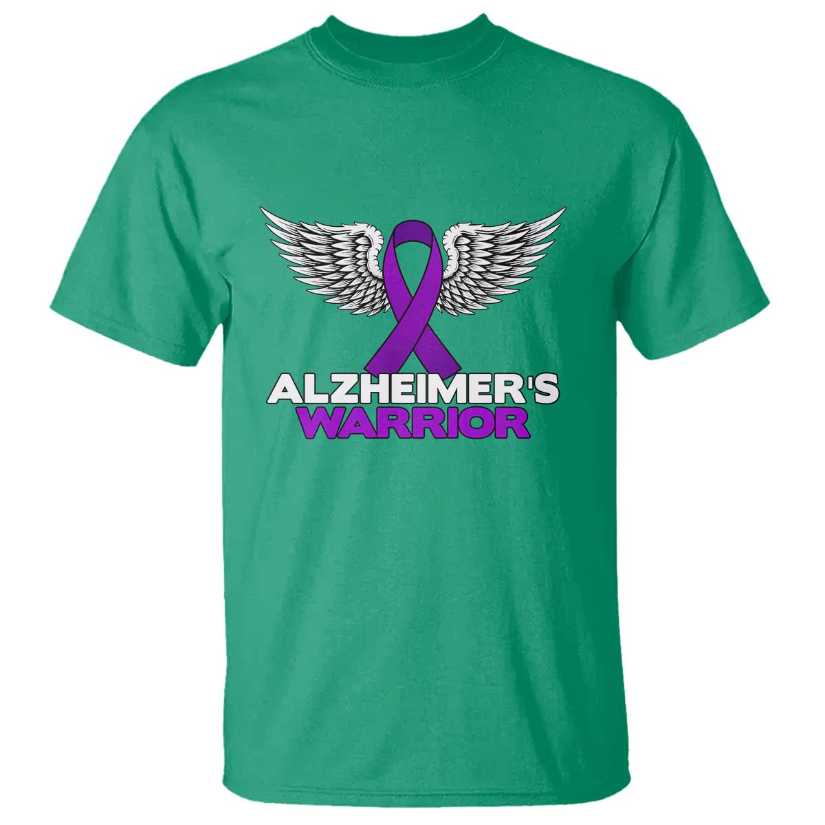 Alzheimers Warrior T Shirt Purple Ribbon Angel Wings Memory Support Gift