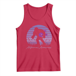 Vintage Bigfoot Alzheimers Awareness Tank Top Purple Ribbon Support Graphic