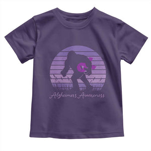 Vintage Bigfoot Alzheimers Awareness Toddler T Shirt Purple Ribbon Support Graphic
