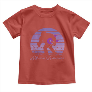 Vintage Bigfoot Alzheimers Awareness Toddler T Shirt Purple Ribbon Support Graphic