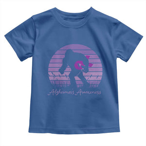 Vintage Bigfoot Alzheimers Awareness Toddler T Shirt Purple Ribbon Support Graphic