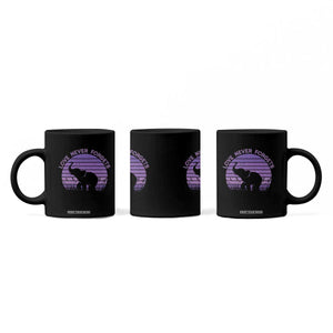 Alzheimer's Awareness Support Coffee Mug Vintage Elephant Love Never Forgets