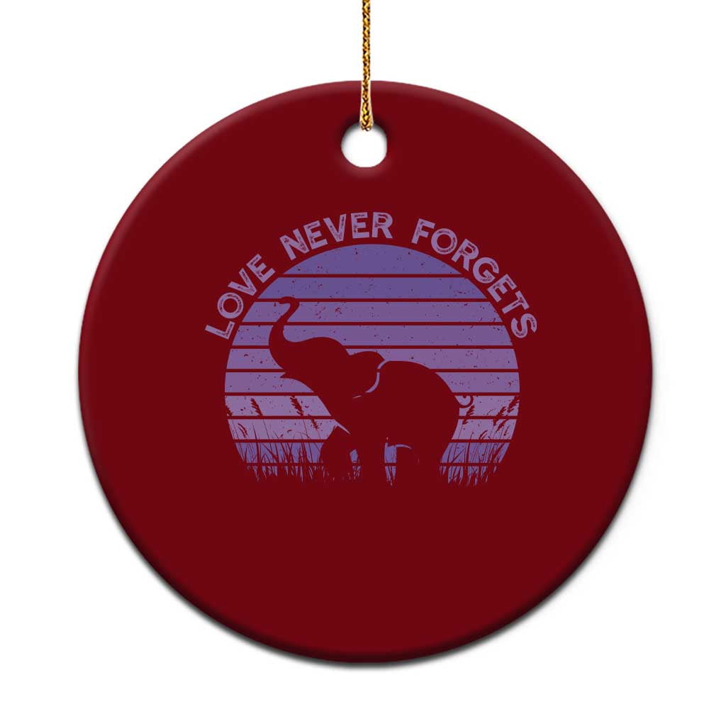 Alzheimer's Awareness Support Ceramic Ornament Vintage Elephant Love Never Forgets TS12 1pc Red Print Your Wear