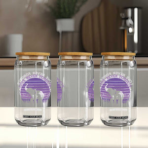Alzheimer's Awareness Support Glass Can Vintage Elephant Love Never Forgets