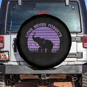 Alzheimer's Awareness Support Spare Tire Cover Vintage Elephant Love Never Forgets