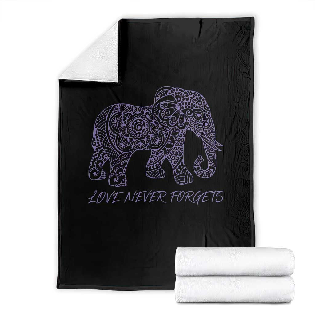 Love Never Forgets Elephant Mandala Throw Blanket Animal Lover Gift TS12 Black Print Your Wear