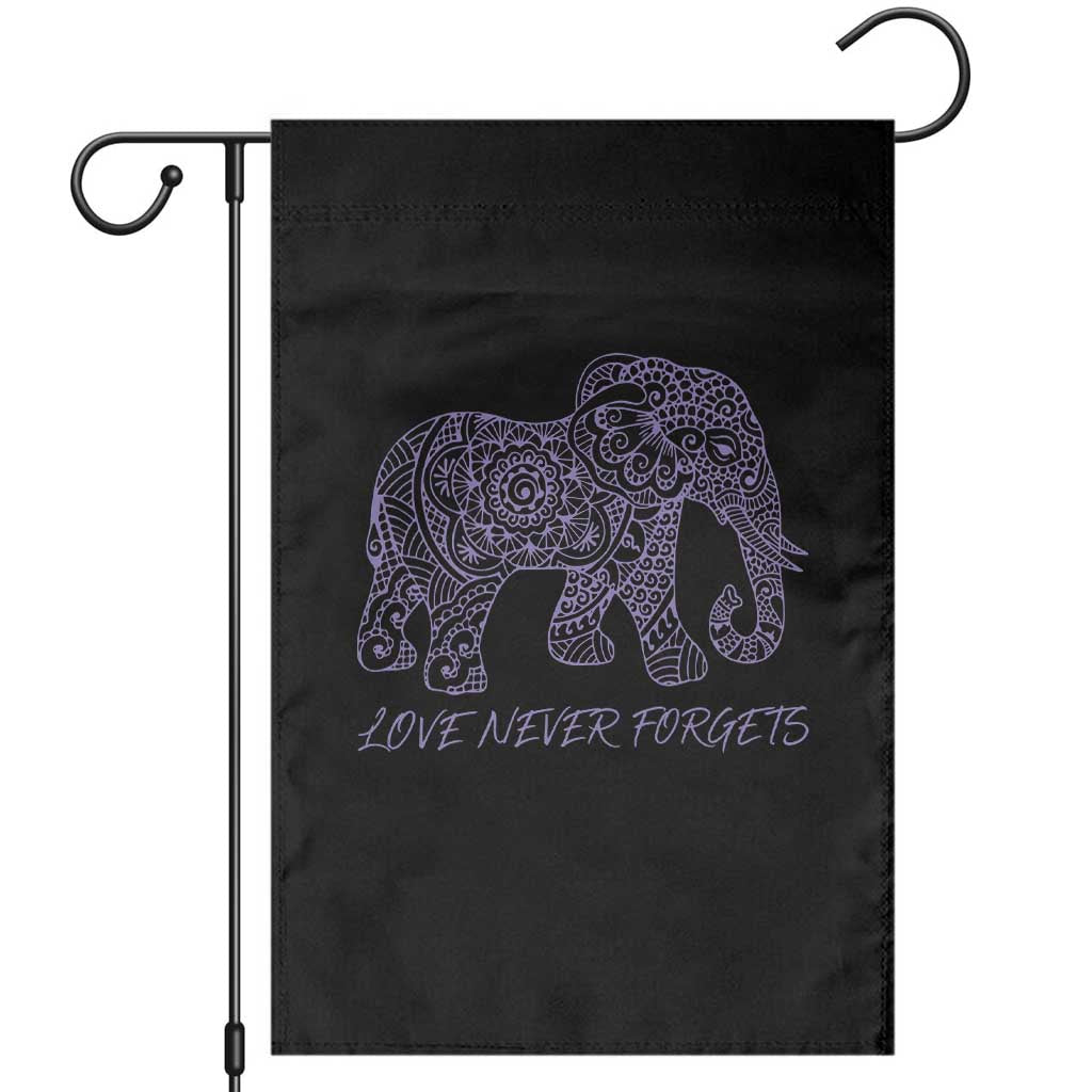 Love Never Forgets Elephant Mandala Garden Flag Animal Lover Gift TS12 Black Print Your Wear