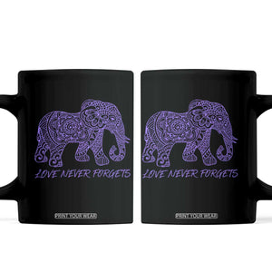 Love Never Forgets Elephant Mandala Coffee Mug Animal Lover Gift