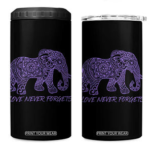 Love Never Forgets Elephant Mandala 4 in 1 Can Cooler Tumbler Animal Lover Gift