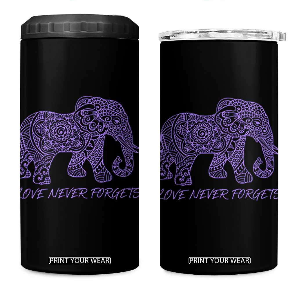 Love Never Forgets Elephant Mandala 4 in 1 Can Cooler Tumbler Animal Lover Gift TS12 One Size: 16 oz Black Print Your Wear
