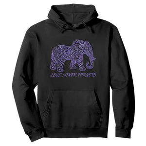 Love Never Forgets Elephant Mandala Hoodie Animal Lover Gift