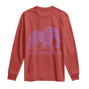Love Never Forgets Elephant Mandala Long Sleeve Shirt Animal Lover Gift