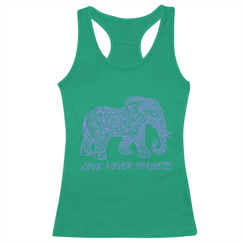 Love Never Forgets Elephant Mandala Racerback Tank Top Animal Lover Gift