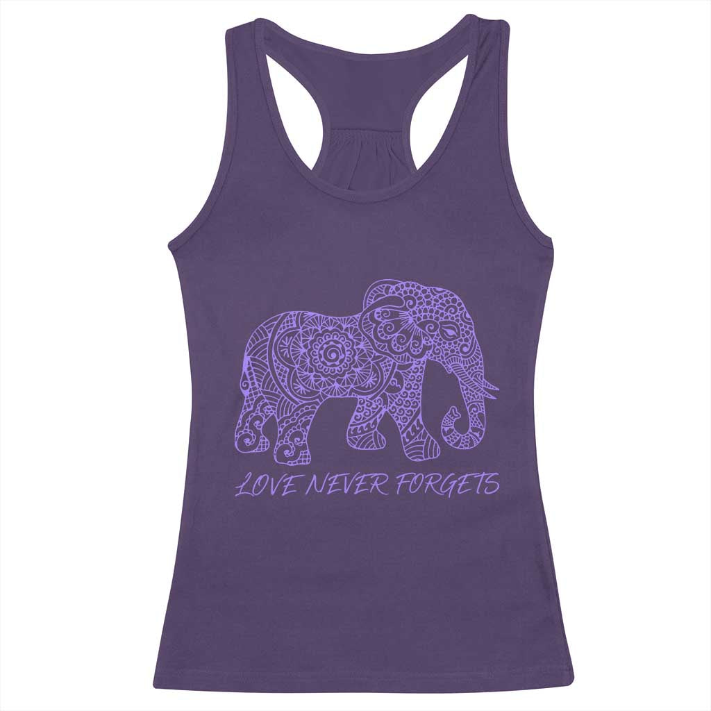 Love Never Forgets Elephant Mandala Racerback Tank Top Animal Lover Gift TS12 Purple Print Your Wear
