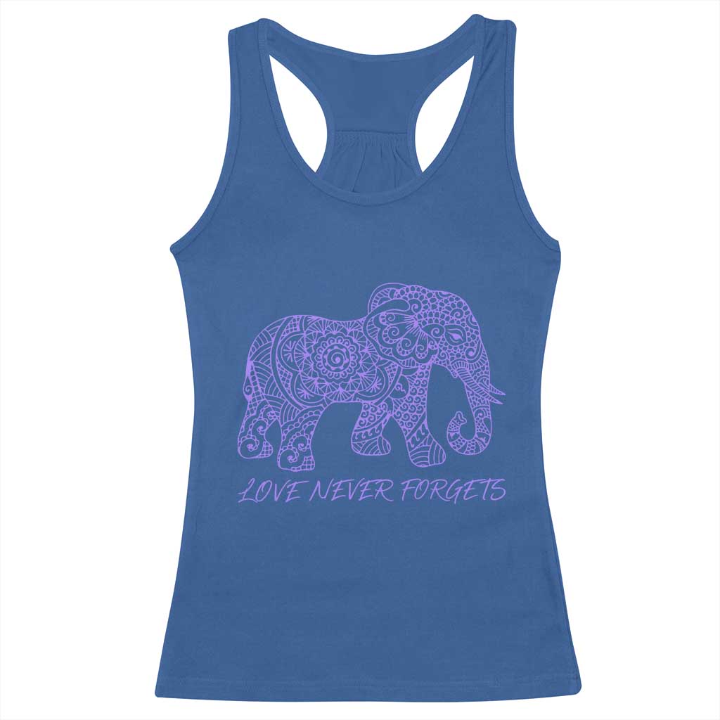 Love Never Forgets Elephant Mandala Racerback Tank Top Animal Lover Gift
