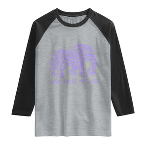 Love Never Forgets Elephant Mandala Raglan Shirt Animal Lover Gift
