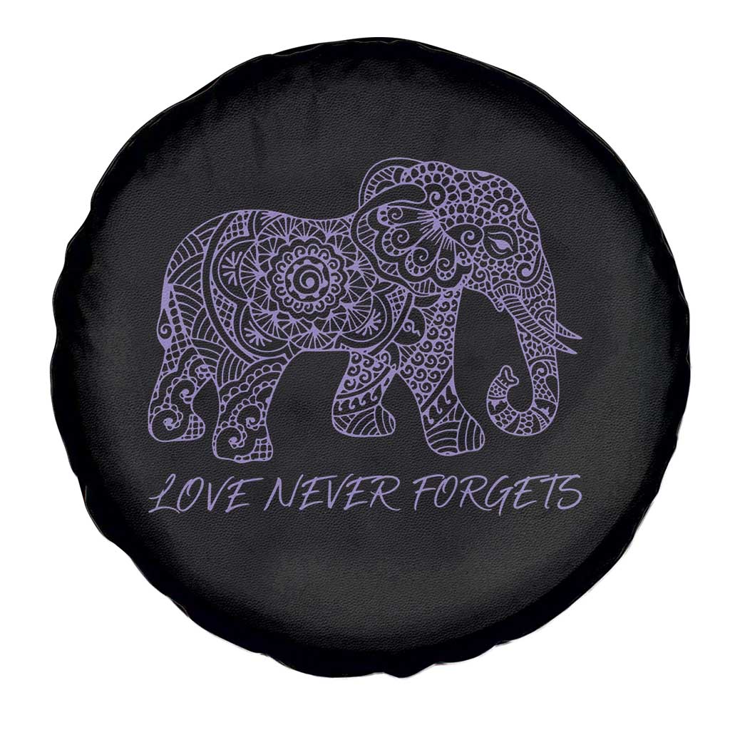 Love Never Forgets Elephant Mandala Spare Tire Cover Animal Lover Gift