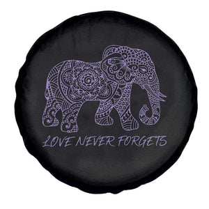 Love Never Forgets Elephant Mandala Spare Tire Cover Animal Lover Gift