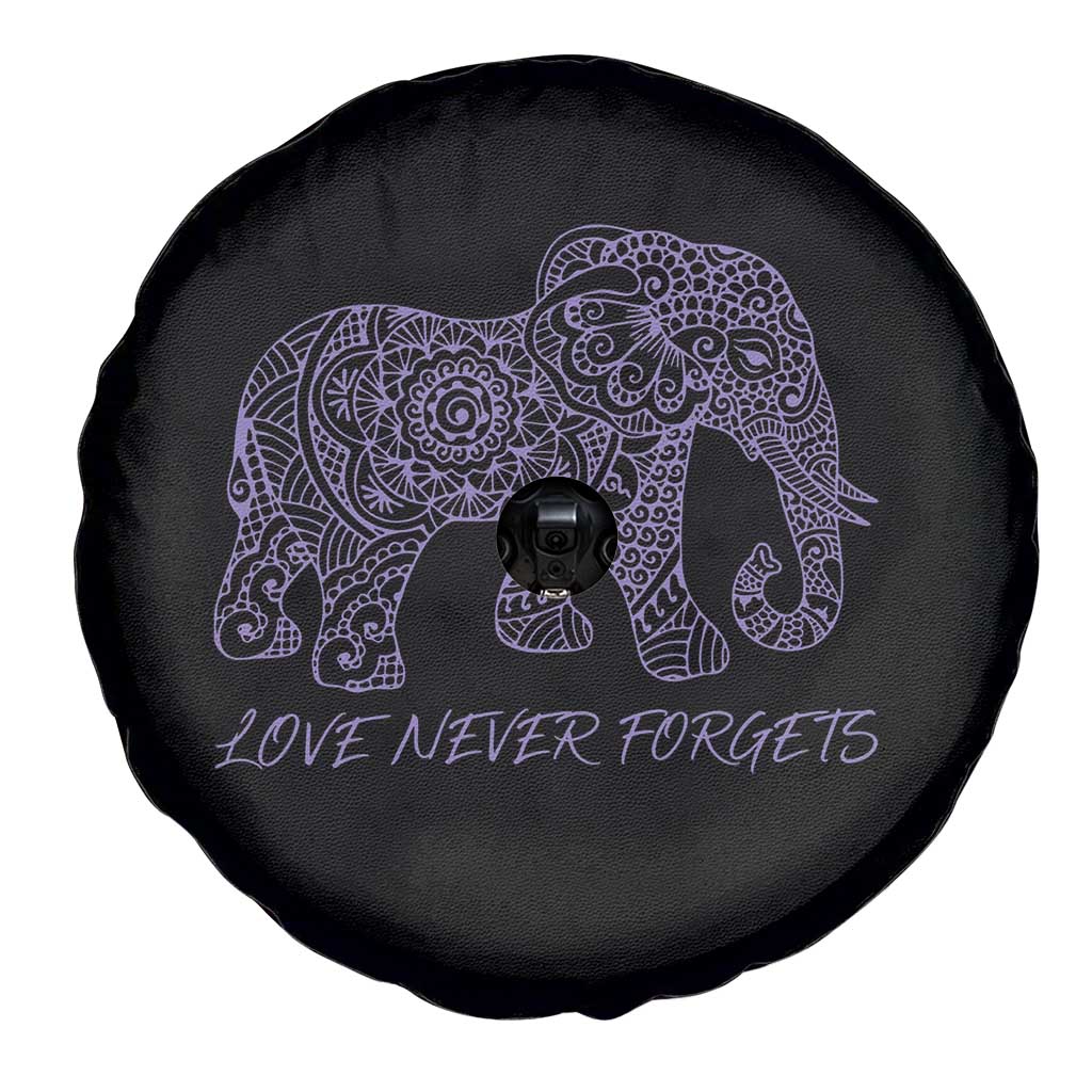 Love Never Forgets Elephant Mandala Spare Tire Cover Animal Lover Gift