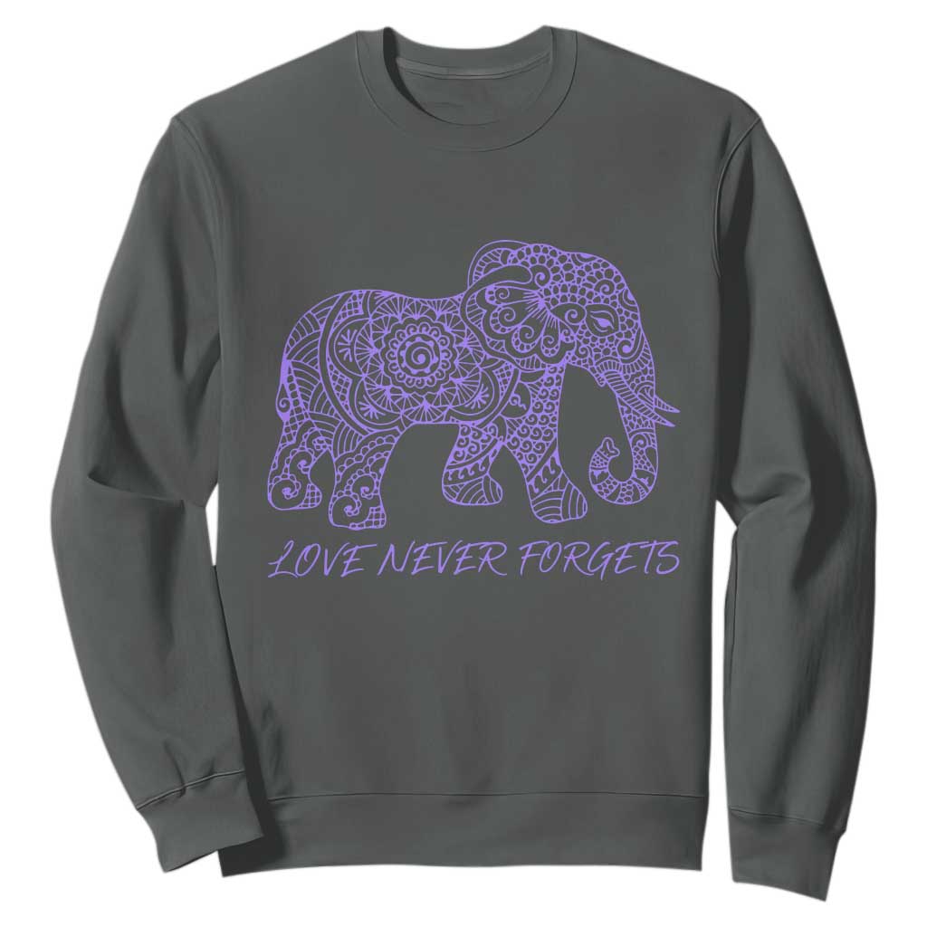 Love Never Forgets Elephant Mandala Sweatshirt Animal Lover Gift