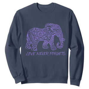 Love Never Forgets Elephant Mandala Sweatshirt Animal Lover Gift