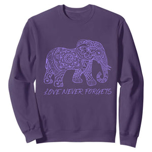 Love Never Forgets Elephant Mandala Sweatshirt Animal Lover Gift