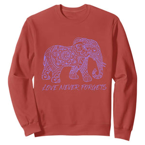 Love Never Forgets Elephant Mandala Sweatshirt Animal Lover Gift