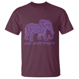 Love Never Forgets Elephant Mandala T Shirt Animal Lover Gift