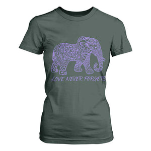 Love Never Forgets Elephant Mandala T Shirt For Women Animal Lover Gift
