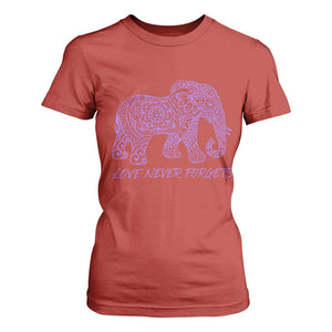 Love Never Forgets Elephant Mandala T Shirt For Women Animal Lover Gift