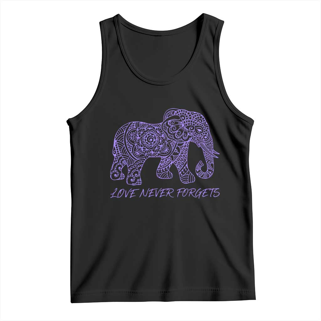 Love Never Forgets Elephant Mandala Tank Top Animal Lover Gift TS12 Black Print Your Wear
