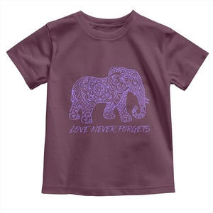 Love Never Forgets Elephant Mandala Toddler T Shirt Animal Lover Gift