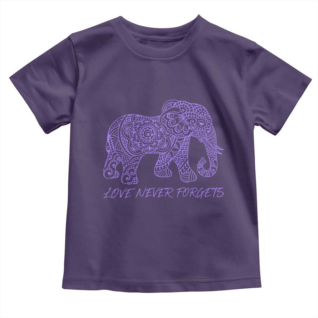 Love Never Forgets Elephant Mandala Toddler T Shirt Animal Lover Gift